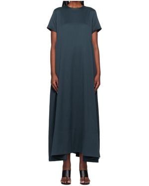 REMAIN Birger Short-Sleeves Maxi Dress - Blue