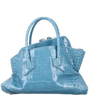 The Attico The La Passeggiata Mini Top Handle Bag - Blue