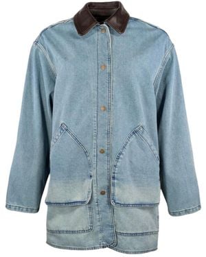Woolrich Shirt-Collar Pocket Denim Jacket - Blue