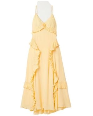 Sea Ruffled Mid-Length Dress - Metallic