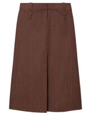 Tory Burch Wool Skirt - Brown