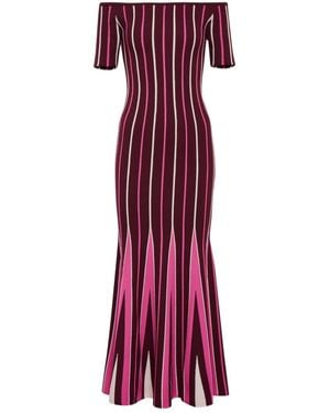 Gabriela Hearst Pleated Wool Maxi Dress - Red