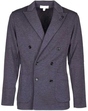 Lardini Double-Breasted Knitted Blazer - Blue