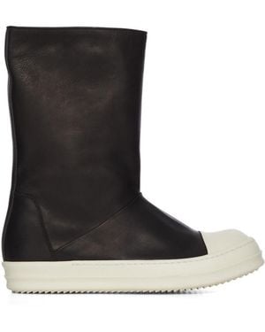 Rick Owens High Rubber-Sole Boots - Black