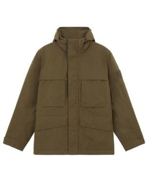 Stone Island Compass Patch Hooded Field Jacket - Green