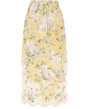 Zimmermann Acacia Scallop Midi Skirt - Metallic