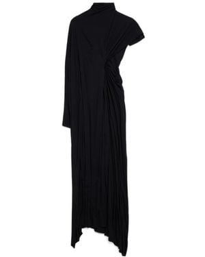 Balenciaga Draped Cape Dress - Black