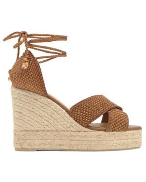Castañer Round-Toe Wedge Sandals - Metallic