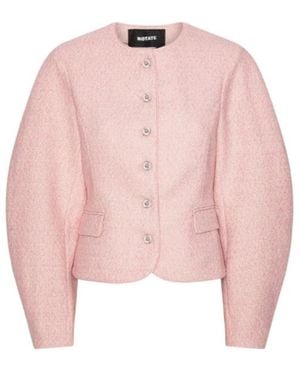 ROTATE BIRGER CHRISTENSEN Textured Bouclé Cocoon Sleeve Jacket - Pink