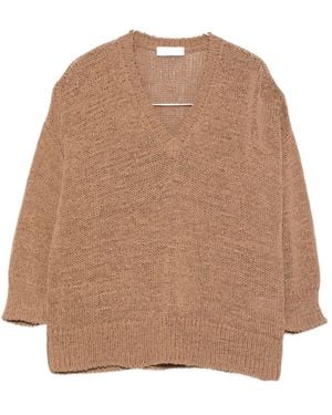 Baserange V-Neck Jumper - Brown