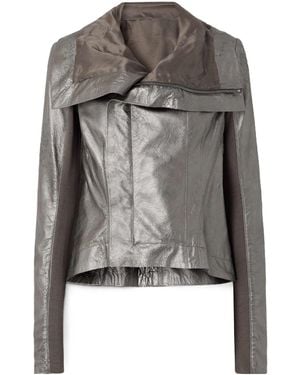 Rick Owens Naska Leather Jacket - Gray