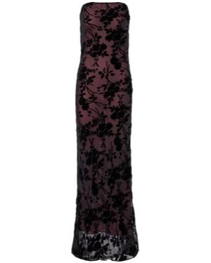 Rodarte Floral Devoré Velvet Gown - Black