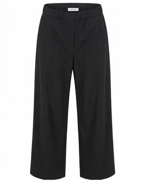 Patrizia Pepe Straight-Leg Poplin Trousers - Black