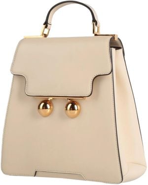 Marni Small Elegant Leather Twoway Backpack - Natural