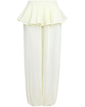 Alaïa Alaïa Knit Peplum Pants - White