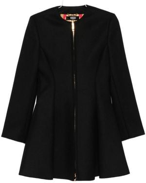 Versace Long-Sleeved Zipped Coat - Black