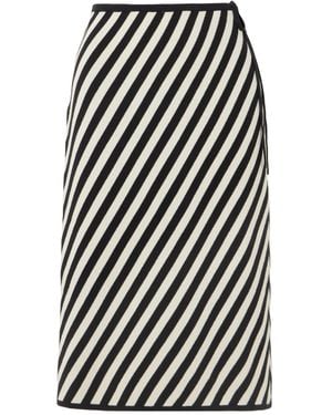 Posse Darcy Striped Midi Skirt - Black