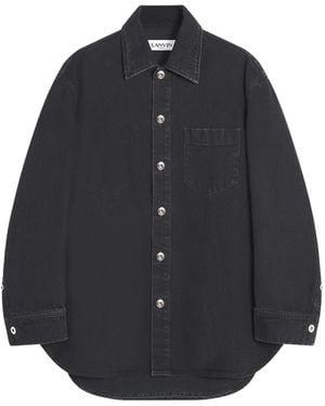 Lanvin Cocoon Button-Up Denim Shirt - Blue