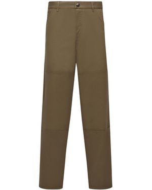 Moncler Cotton Gabardine Trousers - Green