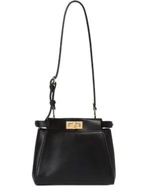 Fendi My Peekaboo Xs Leather Bag - Black