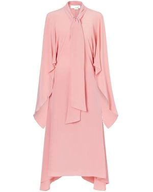 Stella McCartney Tie-Detailed Silk Midi Dress - Pink
