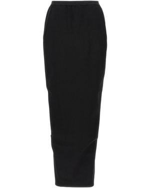 Rick Owens Back Slit Long Skirt - Black