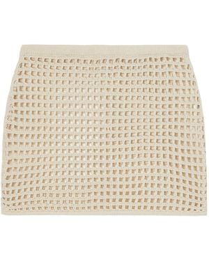 Haight Sheila Open-Knit Cotton-Blend Mini Skirt - Natural