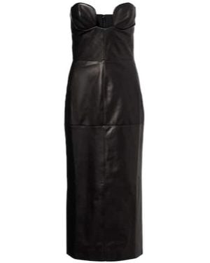 Nensi Dojaka Leather Corset Dress - Black