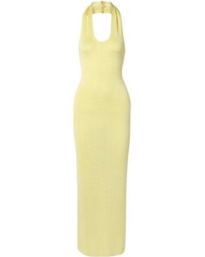 KHAITE Coraline Halterneck Midi Dress - Yellow