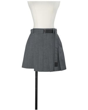 Sacai Belted Pleated Shorts - Gray