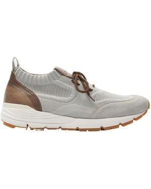SCAROSSO Robbie Knitted Lace-Up Trainers - White