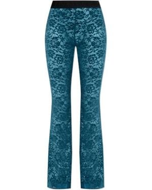 Versace Jeans Couture Couture Lace-Detailed Flared Pants - Blue