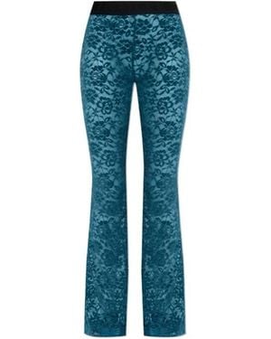Versace Jeans Couture Couture Lace-Detailed Flared Trousers - Blue