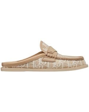 Dior Christian Logo Jacquard Slip-On Sandals - White