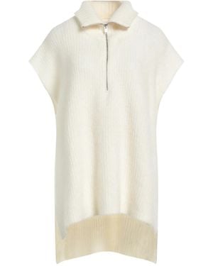 Ganni Solid-Color Lightweight Knit Short-Sleeve Top - White