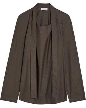 Lemaire Cotton Silk Blouse - Brown