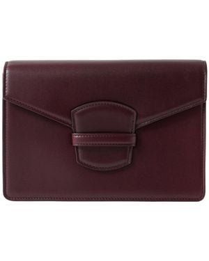 The Row Leather Clutch - Purple