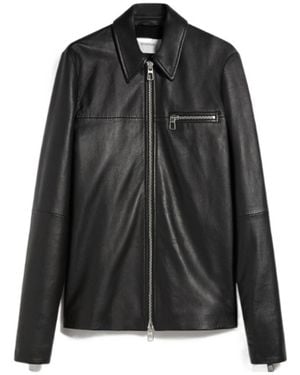 Sportmax Zipped Leather Jacket - Black