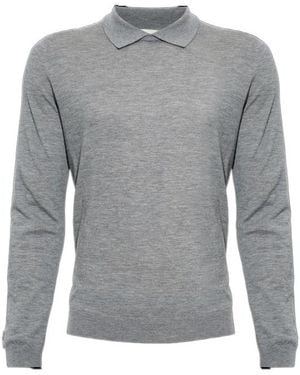 Lisa Yang Torin Polo Knitted Top - Grey