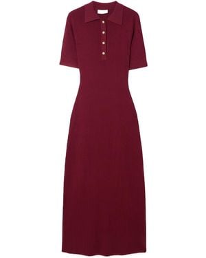 Rebecca Vallance Reagan Ribbed Knit Dress - Red