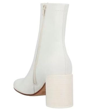 MM6 by Maison Margiela Minimalist Square-Toe Ankle Boots - White