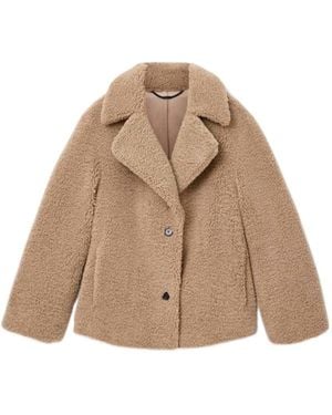 AllSaints Eddie Faux Teddy Jacket - Natural