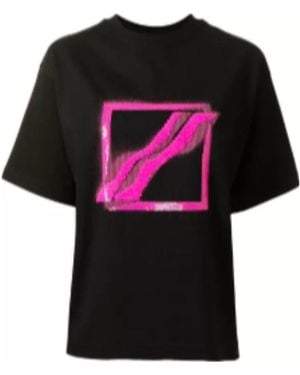 we11done Sequin-Logo Cotton T-Shirt - Black