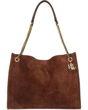 Ralph Lauren Lauren Chain-Strap Top Handle Bag - Brown