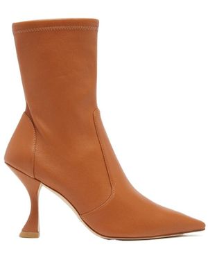 Stuart Weitzman Pointy Thin-Heeled Boots - Brown