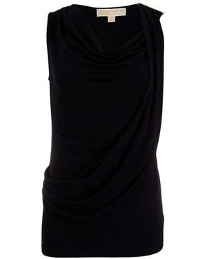 Michael Kors Sleeveless Mini Wrapped Dress - Black