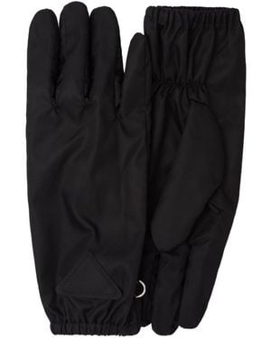 Prada Triangle-Patch Slip-On Gloves - Black