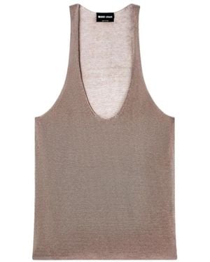 Giorgio Armani Sleeveless Knitted Top - Brown