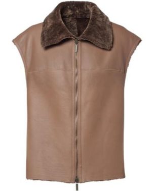 JOSEPH Nico Reversible Wool Vest - Brown