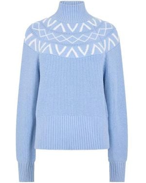 Varley Marcie Knitted Crew Neck Sweater - Blue